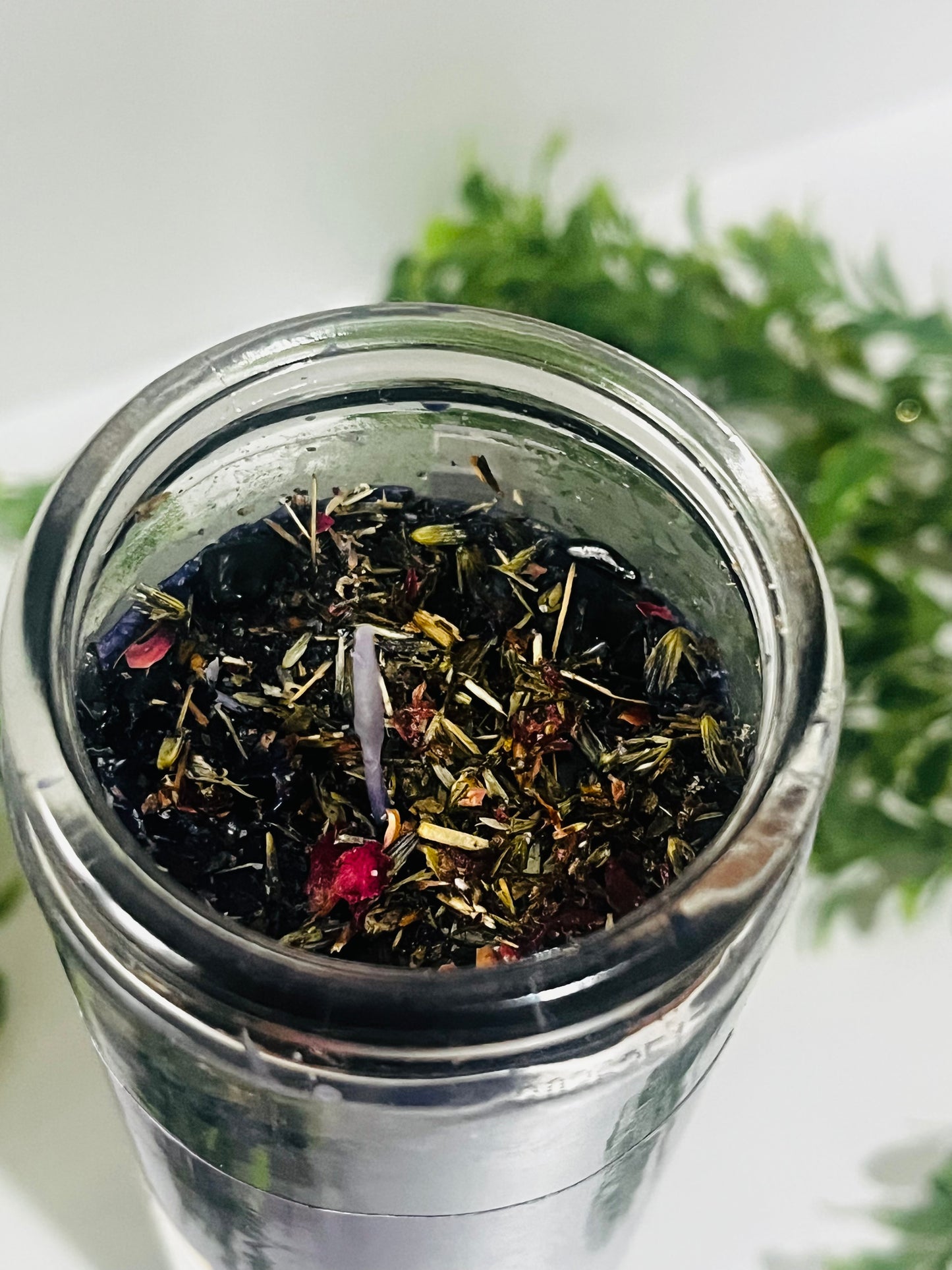 Hekate β Keeper of Crossroads Ritual Candle with Obsidian and Herbs