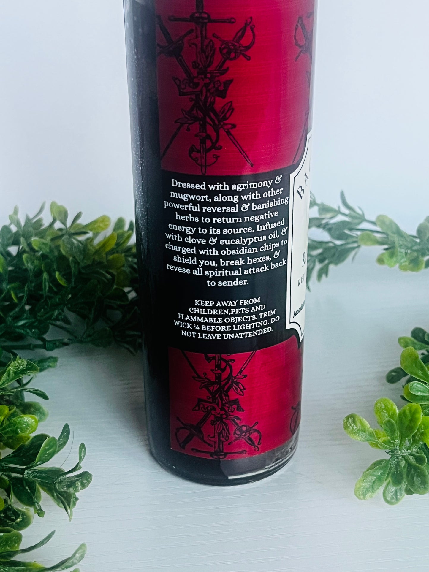 Back to Source- Reversal Ritual Candle with Obsidian and Herbs