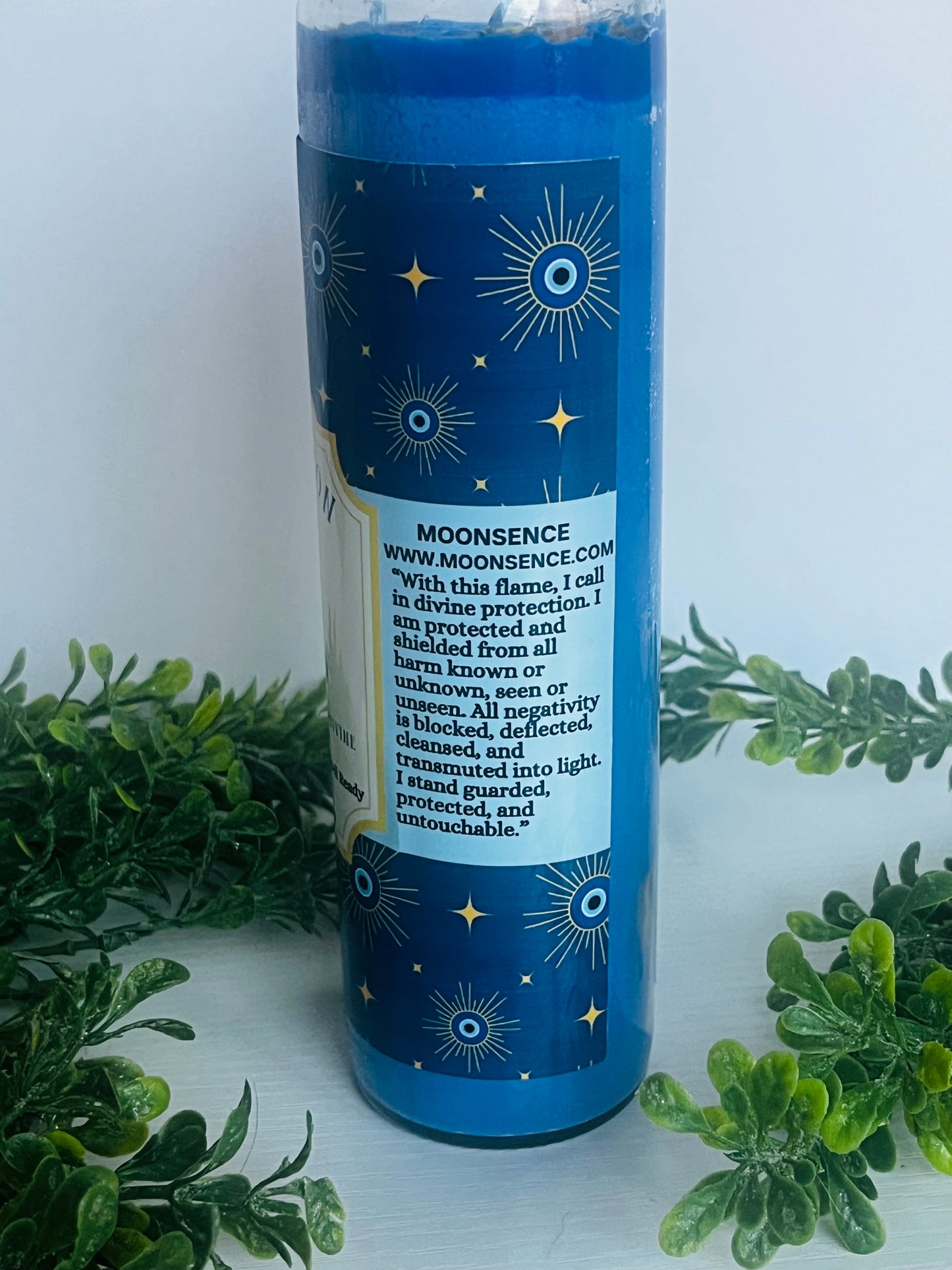 Protection & Shield - Ritual Candle with Obsidian and Herbs