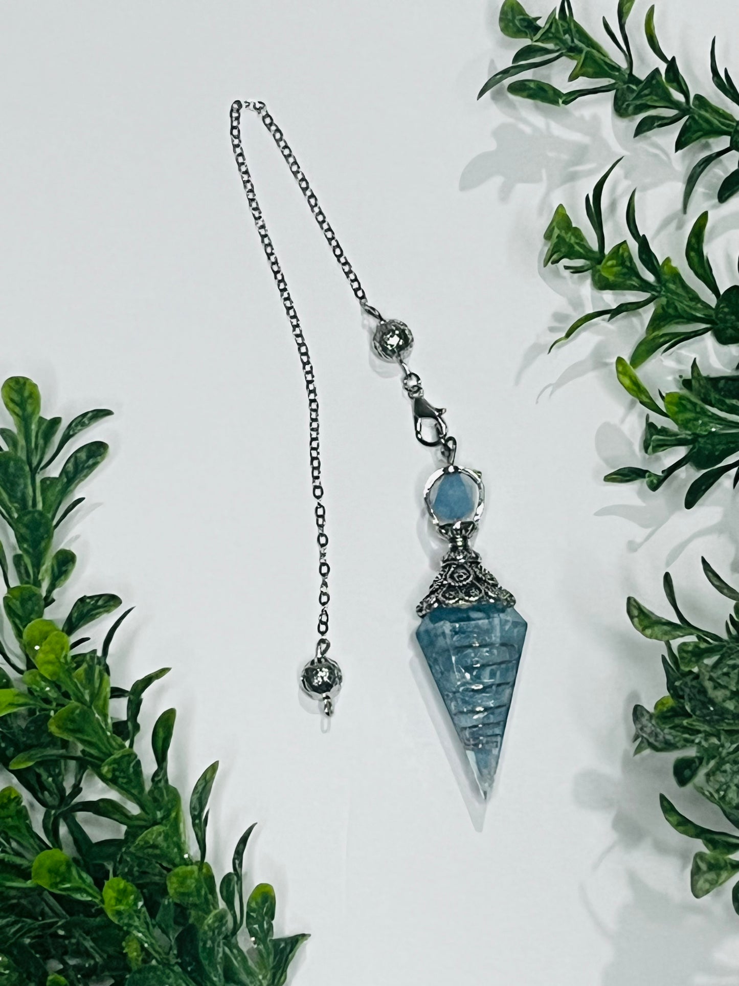 Aquamarine Crystal Pendulum with Copper