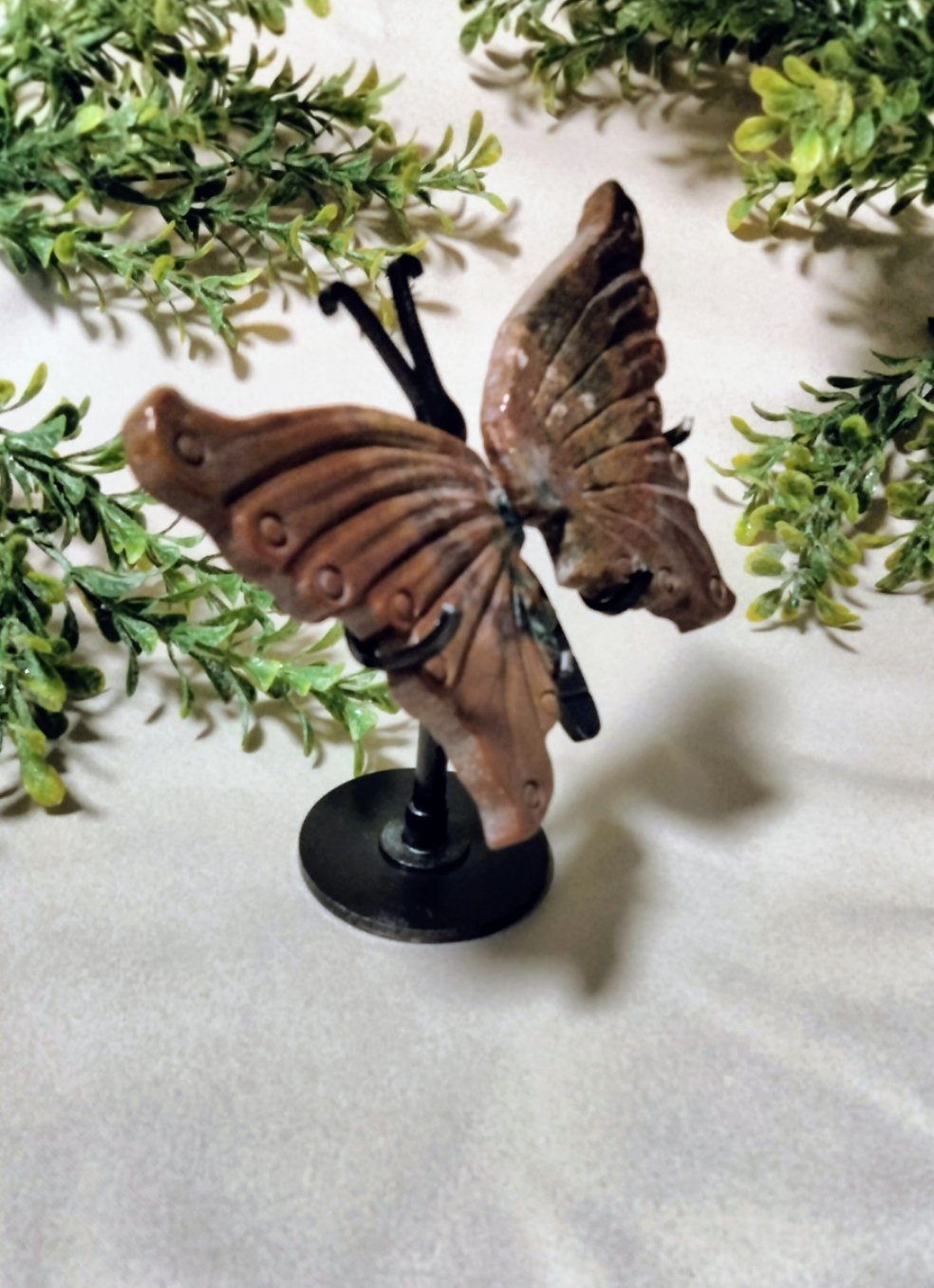 Purple Moss Agate Butterfly on Stand - Moonsence